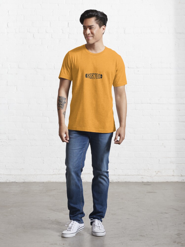 Alternate view of Yamaha XSR700 Yellow 60th Anniversary Distressed Logo Essential T-Shirt