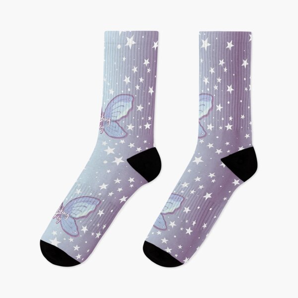 Item preview, Hiking Fey lettering with elven wings in pastel purple - hiking designed and sold by MadandMean.