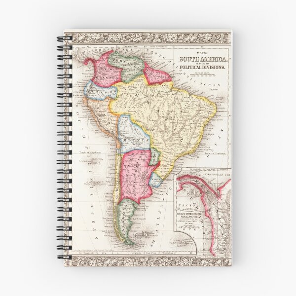 Item preview, Map of South America Political Divisions 1863 designed and sold by BeardedTree.