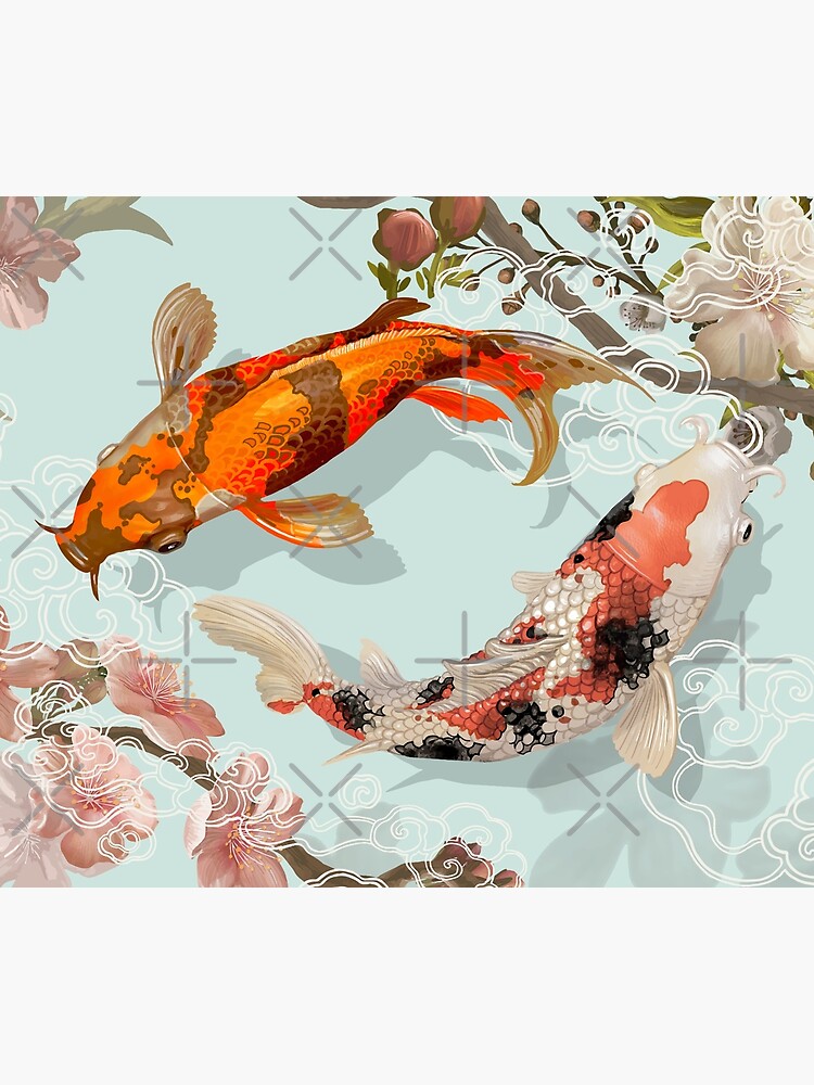Japan Tapestry Koi Fish Tapestry Japanese Tapestry Ocean