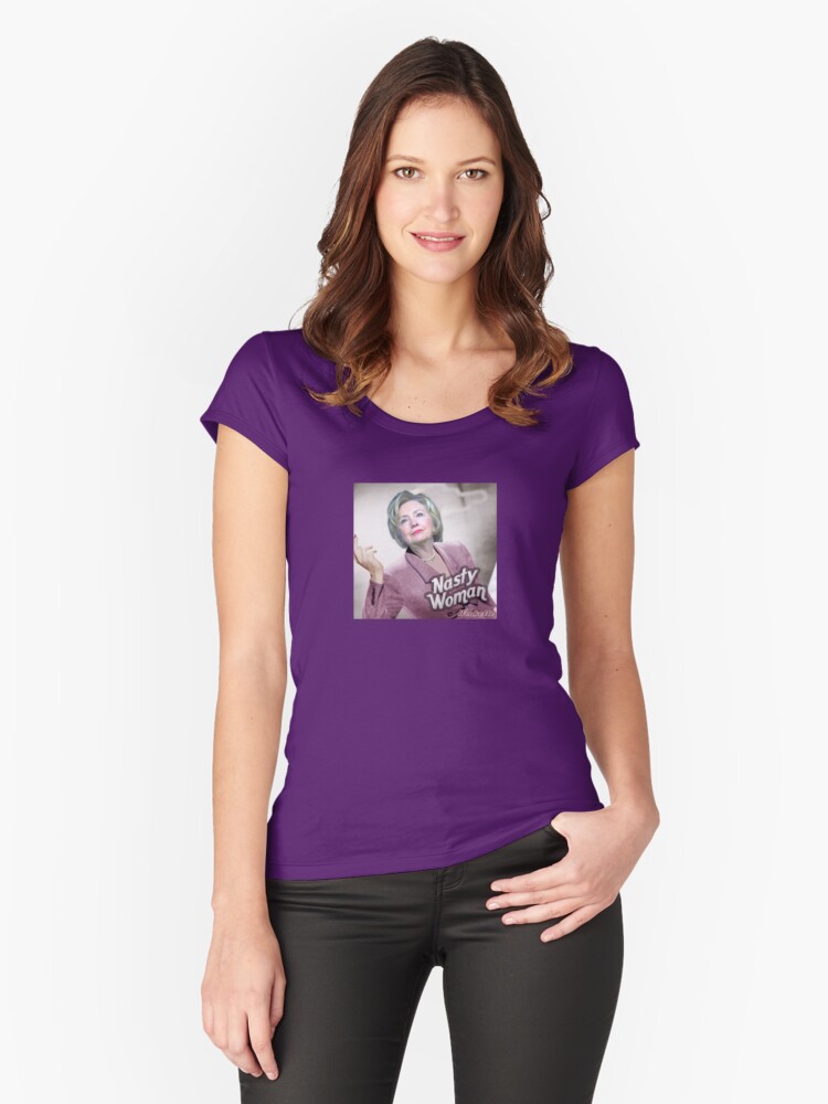 Thumbnail 1 of 3, Fitted Scoop T-Shirt, Nasty Woman designed and sold by wonkette.