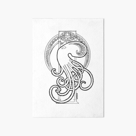 art nouveau 2.0 octopus Art Board Print
