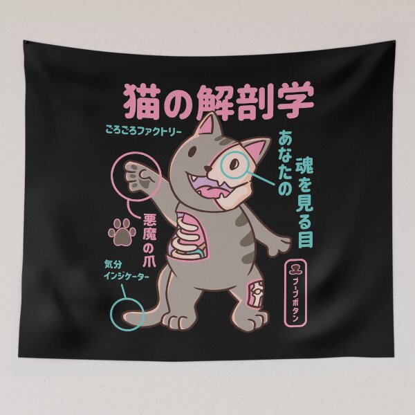 Item preview, Japanese Cat Anatomy designed and sold by Hoiho Adventure Shirts.