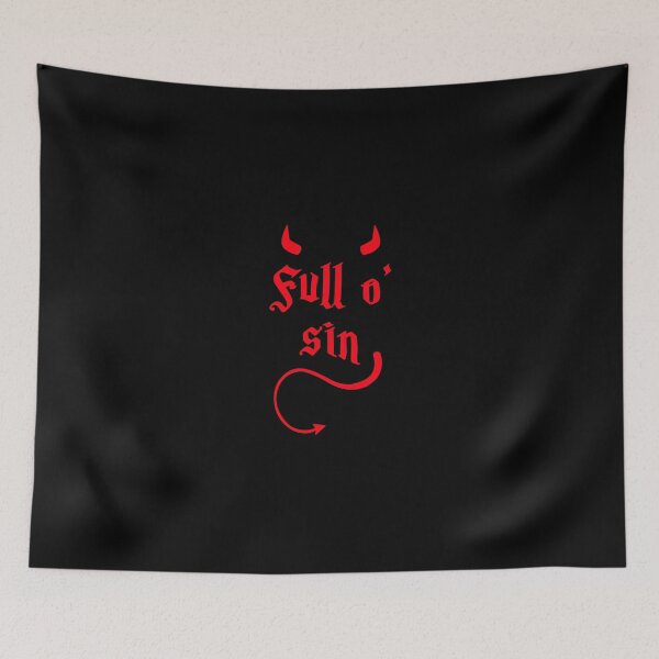 Item preview, Full Of Sin Devil Horns Tail Rock Metal Atheist Sexy Sin designed and sold by himatre.