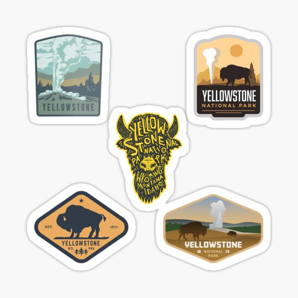 Item preview, Yellowstone National Park 5 Stickers Pack! designed and sold by Ibrahim Aslanoglu.