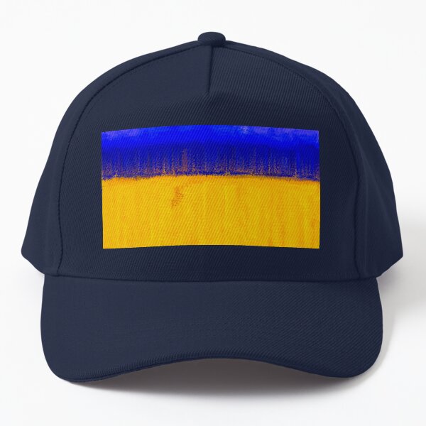 Modern Abstract Yellow Blue Pattern Baseball Cap