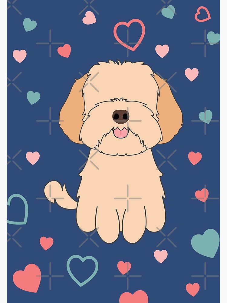 "LOVE Apricot Cream Maltipoo Moodle Dog" Poster by Lulupainting | Redbubble