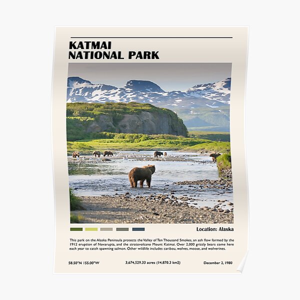 “Katmai National Park” Poster for Sale by JosephMeluzio | Redbubble