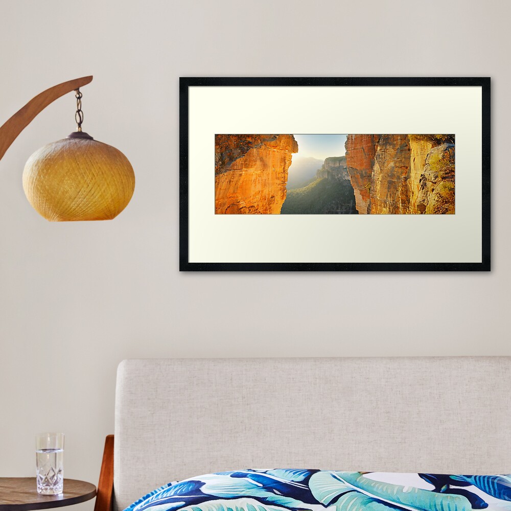 Between Cliffs, Blue Mountains, New South Wales, Australia Framed Art Print
