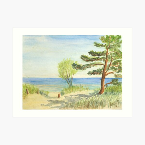 At the Baltic Sea beach on the dune Art Print