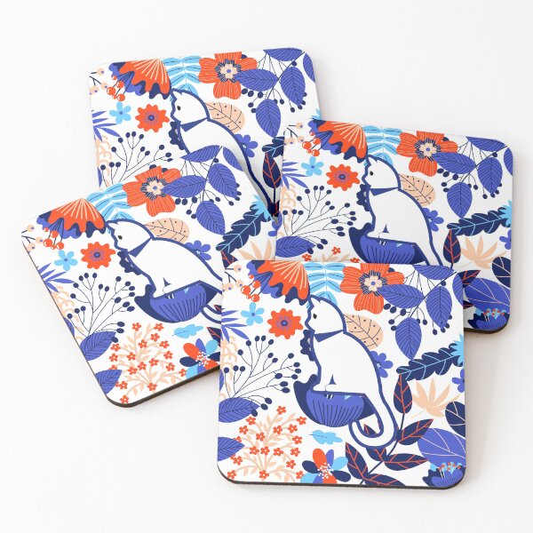 Item preview,  Kawaii Adorable Cat with Beautiful Flower Pattern, Popoki 1005 designed and sold by VinBasis.