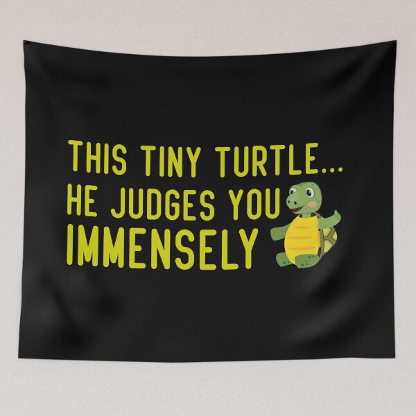 Item preview, This tiny turtle... he judges you immensely - Black designed and sold by AkerArt.