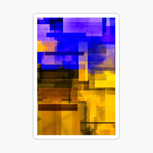 Copy of Contemporarily Abstract Yellow Navy Blue Pattern Sticker