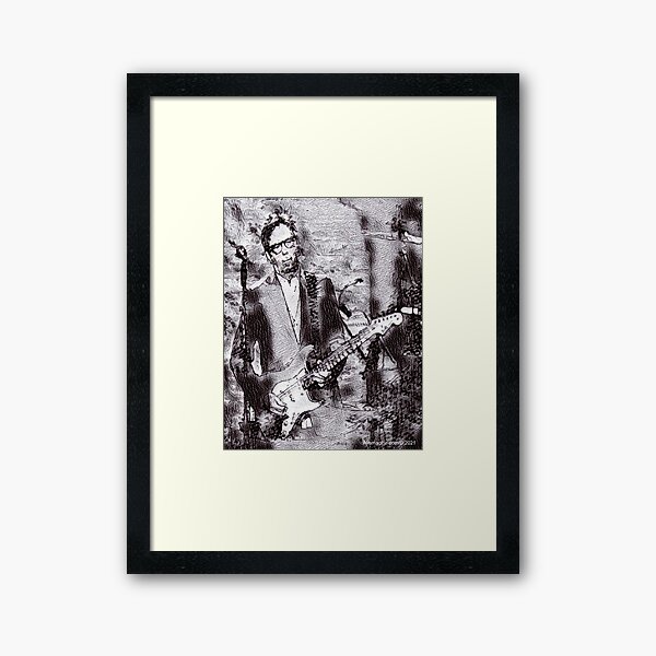 Clapton Charcoal Sketch Framed Art Print
