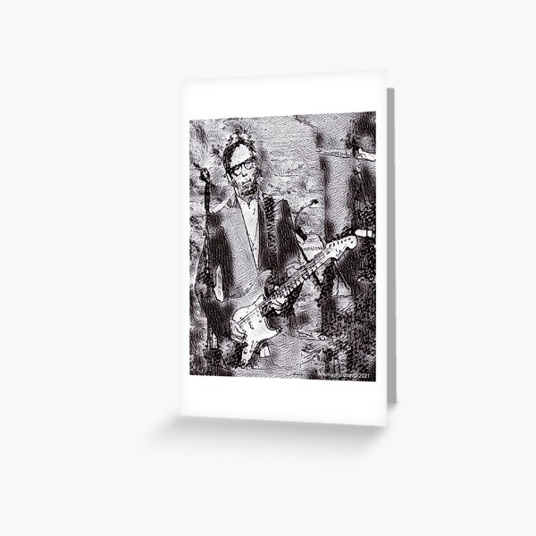Clapton Charcoal Sketch Greeting Card
