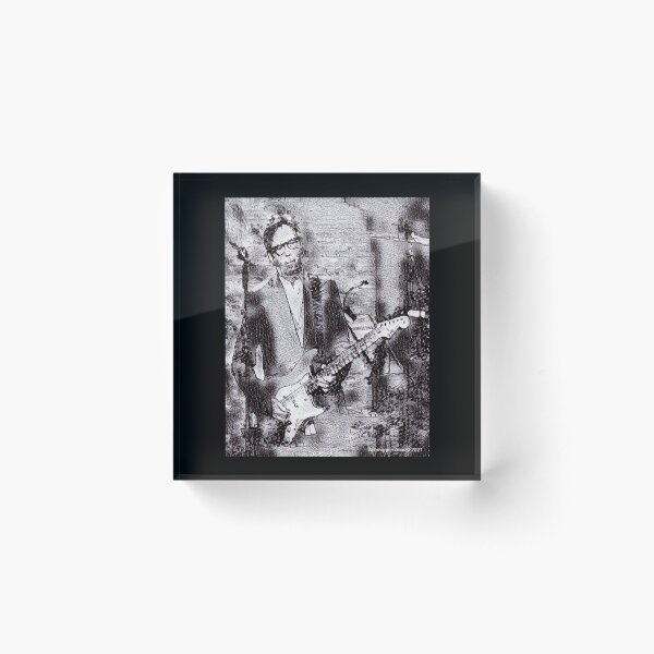 Clapton Charcoal Sketch Acrylic Block