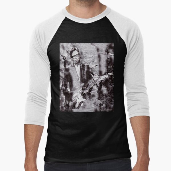 Clapton Charcoal Sketch Baseball ¾ Sleeve T-Shirt