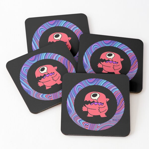 Item preview, Cartoon Raspberry Pink Monster - Black Edition designed and sold by Megan-Alice.