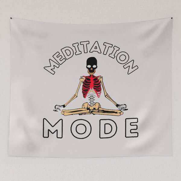 Item preview, Yoga Meditating Skeleton designed and sold by EMRASDesigns.