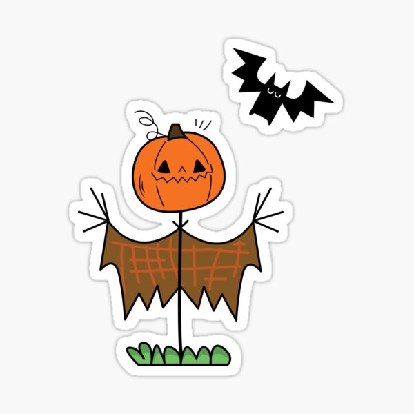 Halloween celebrations Pumpkin and bat Sticker