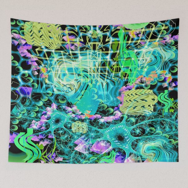 Item preview, Psychedelic Spacescape (Alien Fairy Dream) designed and sold by Natfigcreates.