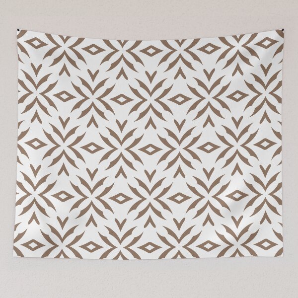Item preview, Brown and White Abstract Flower Pattern 2022 Color Trends Behr Wild Mustang N240-6 - Trending Colours designed and sold by ColorOfTheYears.