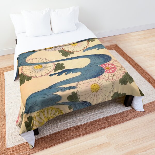 Vintage Floral Japanese Pattern Comforter
