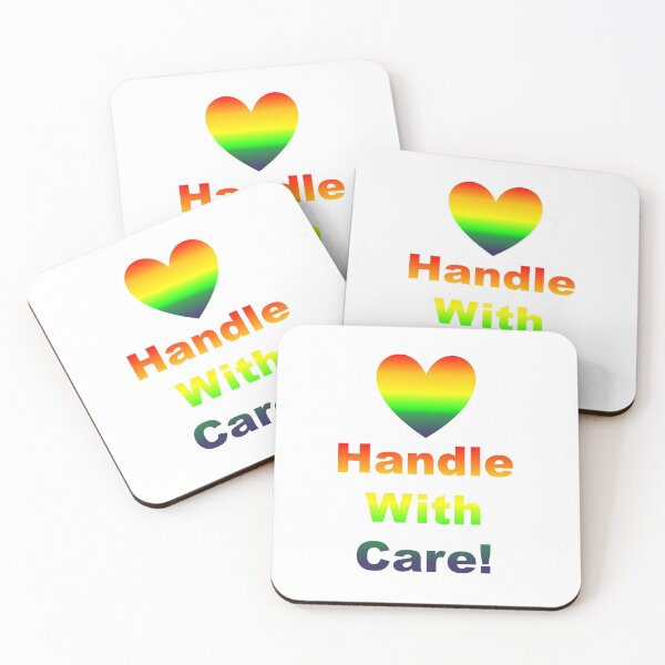 Item preview, Hearts are fragile...Handle with care Rainbow hearts because love is love!! designed and sold by Yinzer Gifts And More.