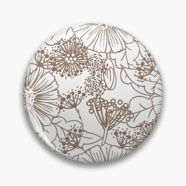 Item preview, Brown and White Hand Drawn Floral Pattern 2022 Color Trends Behr Wild Mustang N240-6 - Trending Colours designed and sold by ColorOfTheYears.
