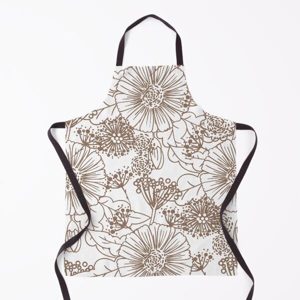 Item preview, Brown and White Hand Drawn Floral Pattern 2022 Color Trends Behr Wild Mustang N240-6 - Trending Colours designed and sold by ColorOfTheYears.