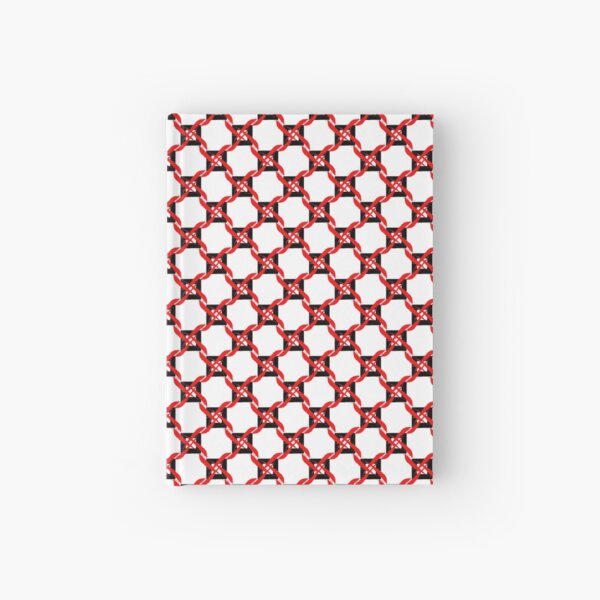 Red Black White Pinwheel Geoemetric Hardcover Journal