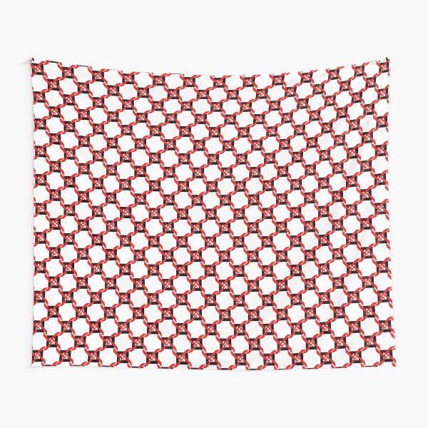 Red Black White Pinwheel Geoemetric Tapestry