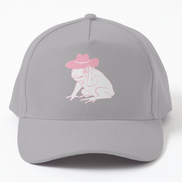 frog cowboy illustration in pink Baseball Cap