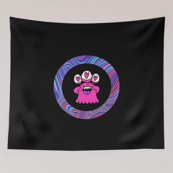Item preview, Cartoon Pink Monster - Black Edition designed and sold by Megan-Alice.