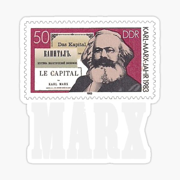 Karl Marx GDR DDR Postage Stamp Karl Marx Sticker By ThommyBLN   St,small,507x507 Pad,600x600,f8f8f8 