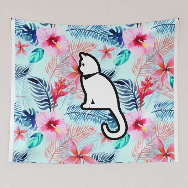 Item preview, Kawaii Adorable Cat with Beautiful Flower Pattern, Popoki 1001 designed and sold by VinBasis.