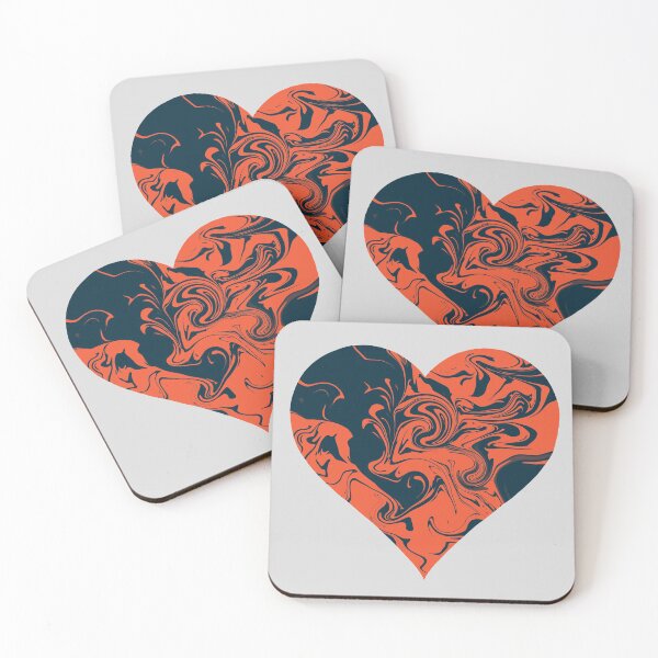 Item preview, Swirl heart in blue and orange pattern designed and sold by Louisa Powell.