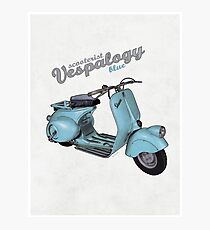 Scooterist Vespalogy (blue) Photographic Print