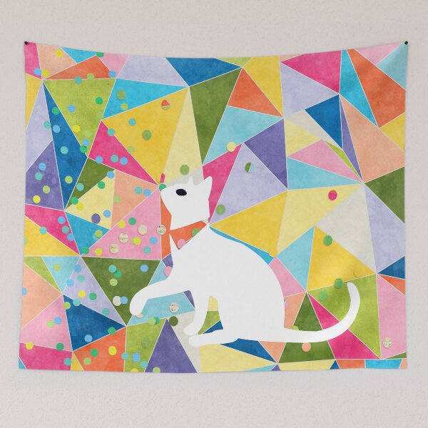 Item preview, Kawaii Adorable Cat with Abstract Pattern, Popoki 813 designed and sold by VinBasis.