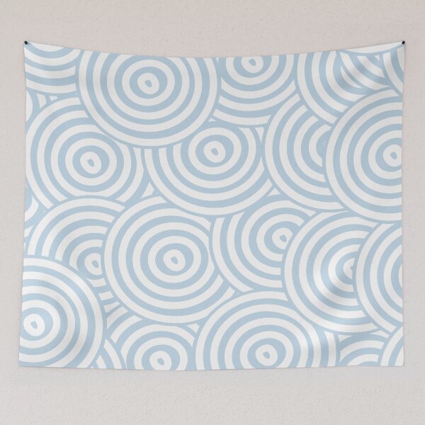 Item preview, Blue and White Hypnotic Circle Pattern 2022 Color Trends Behr After Rain M520-2 - Trending Colours designed and sold by ColorOfTheYears.