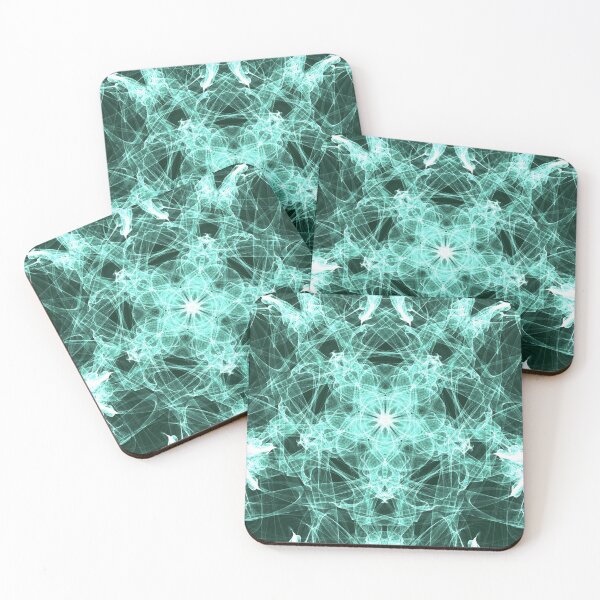 Item preview, Emerald Star Flower ~ Green Abstract Fractal Mandala Art designed and sold by Ascension Vibrations.
