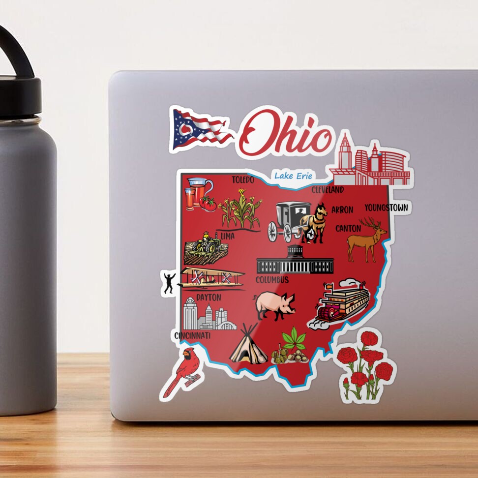 Ohio State Map With Text Of Constitution Coffee Mug by Design Turnpike -  Instaprints