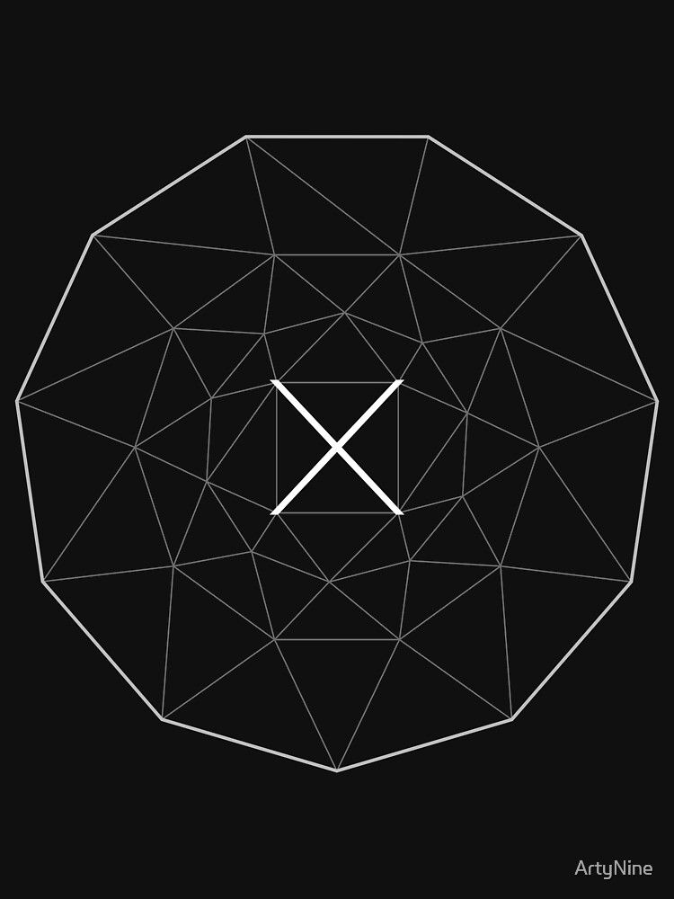 Thumbnail 7 of 7, Classic T-Shirt, X - Voronoi Typography designed and sold by ArtyNine.
