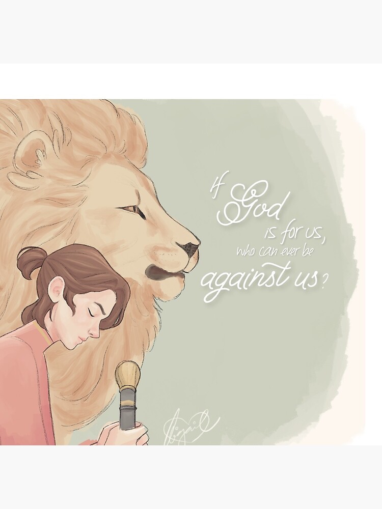 If God is For Us Narnia Aslan Bible Verse Pin for Sale by Abby