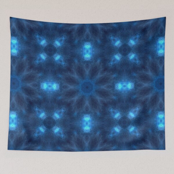 Item preview, Electric Star Sapphire ~ Dark Blue Abstract Fractal Mandala Art designed and sold by Ascension Vibrations.