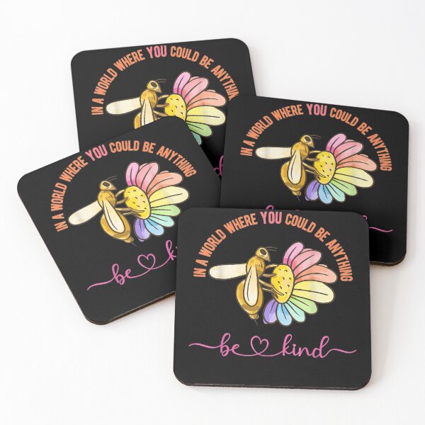 Item preview, Be kind positive vibes inspirational rainbow watercolor bee  designed and sold by AlvaShop.