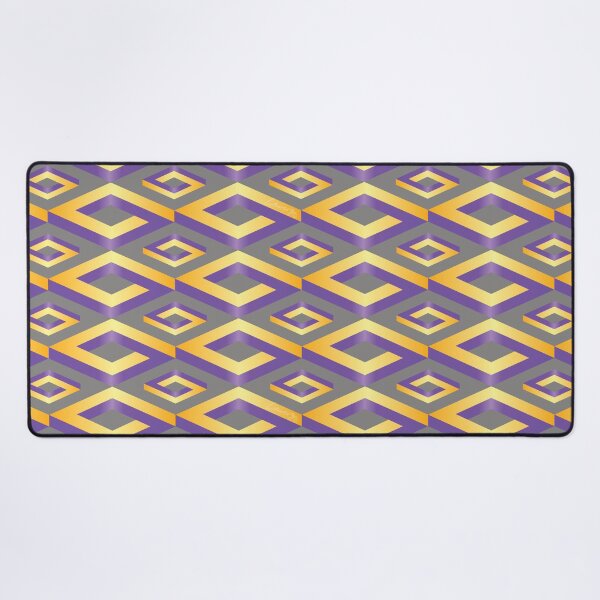 Item preview, PENROSE CUBE V1 Loop Pattern - GOLD and PURPLE on GRAY Background (v1 GOLDPURPLE on GRAY) © designed and sold by DesignsByLawerg.