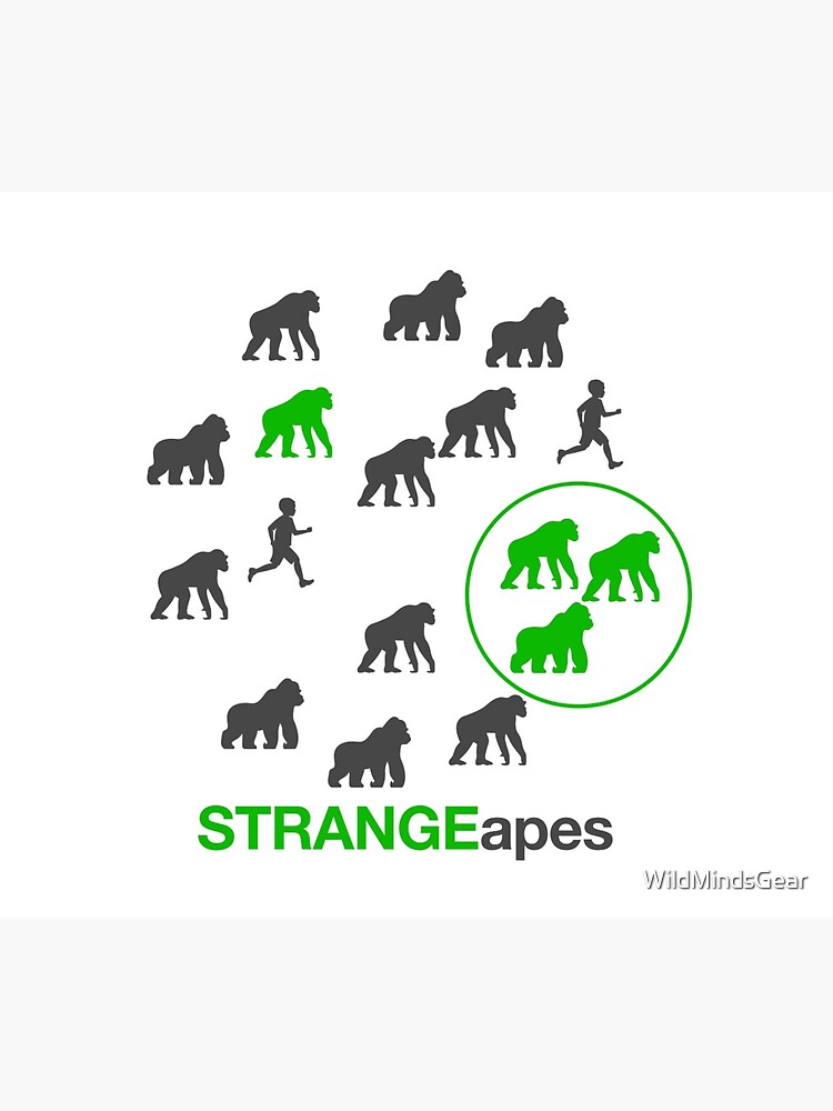 Thumbnail 3 of 3, Sticker, STRANGEapes designed and sold by WildMindsGear.