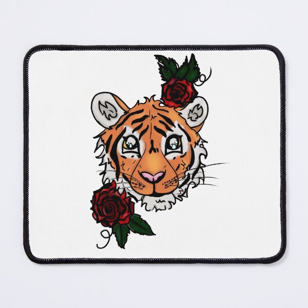 Item preview, Tiger and Roses Graphic designed and sold by BioLushGraphics.