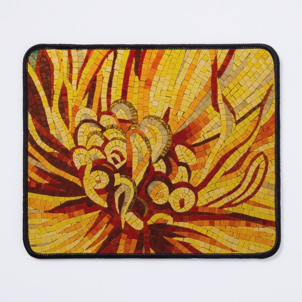 Item preview, Sparkling, Intricate Golds and Yellows - a Floral Ceramic Tile Mosaic designed and sold by Georgia Mizuleva.